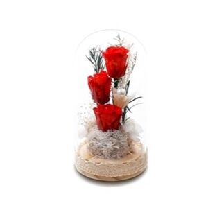 Elegant Floral Arrangement in Glass Dome